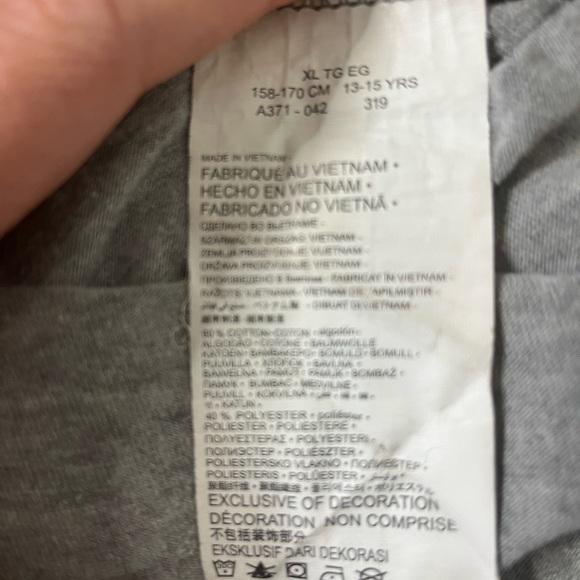 HURLEY Tropical Palm Print Logo Tee With Scoop Neck & Cap Sleeves Grey 13-15Y - Picture 8 of 9